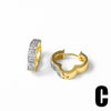 Wholesale Earrings Copper Plated 18K Gold Inlaid Zircon Geometric Stars Double Color Women's
