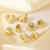Wholesale Earrings Copper Plated 18K Gold Love Heart Shell Shape Simple Style Electroplating