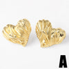 Wholesale Earrings Copper Plated 18K Gold Love Heart Shell Shape Simple Style Electroplating