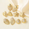 Wholesale Earrings Copper Plated Real Gold Stars Leaves Zircon Simple Style