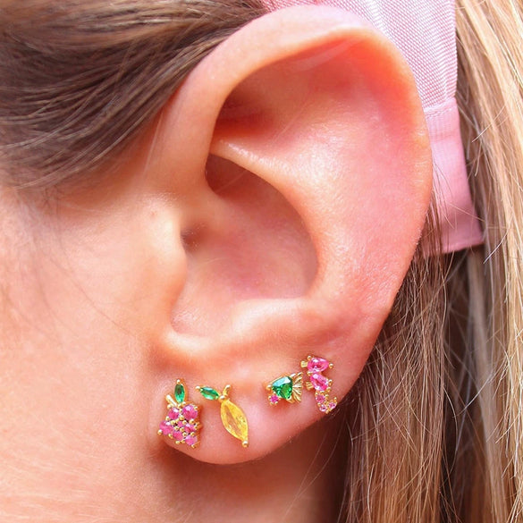 Wholesale Earrings Copper Plated Real Gold Zirconia Animal Zodiac Style