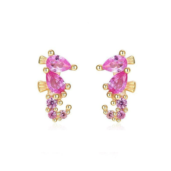 Wholesale Earrings Copper Plated Real Gold Zirconia Animal Zodiac Style