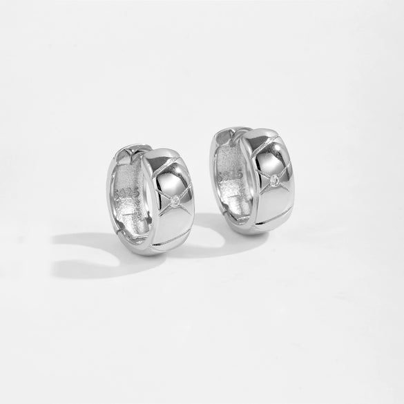 Wholesale Earrings Copper Platinum 18K Gold Electroplated Plaid Style