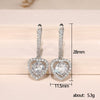 Wholesale Earrings Copper Platinum Plated Hollow Heart Shaped Zircon Ear Jewelry