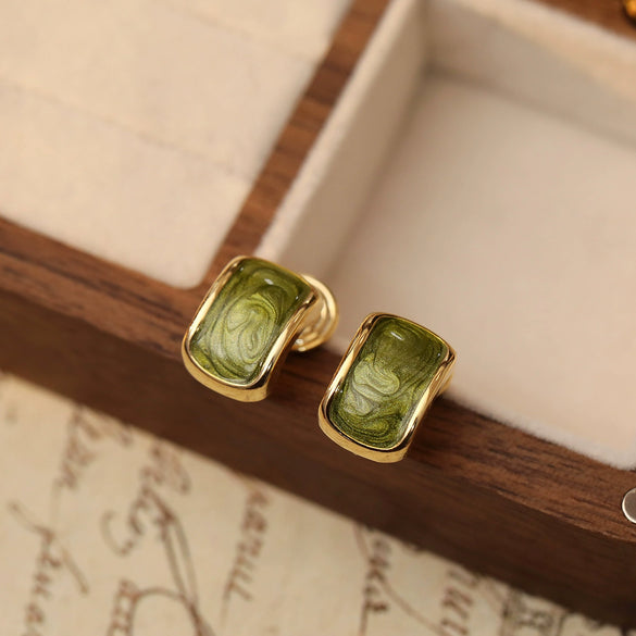Wholesale Earrings Copper Purple Pearl Geometric Light Luxury Enamel Electroplating For Women