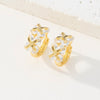 Wholesale Earrings Copper Retro Geometric Style Microinlaid Colorful Zircon 18K Goldplated For Women