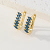 Wholesale Earrings Copper Retro Geometric Style Microinlaid Colorful Zircon 18K Goldplated For Women