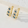 Wholesale Earrings Copper Retro Geometric Style Microinlaid Colorful Zircon 18K Goldplated For Women
