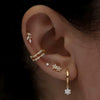 Wholesale Earrings Copper S925 Silver Inlaid Zircon Geometric Flower Style For Women
