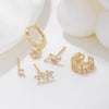 Wholesale Earrings Copper S925 Silver Inlaid Zircon Geometric Flower Style For Women
