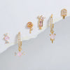 Wholesale Earrings Copper S925 Silver Needle Geometric Heart Inlaid Zircon Cute Style For Women