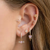 Wholesale Earrings Copper S925 Silver Needle Geometric Heart Inlaid Zircon Cute Style For Women