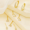 Wholesale Earrings Copper S925 Silver Needle Geometric Style Set With Zirconia For Women