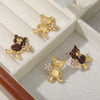 Wholesale Earrings Copper S925 Silver Needle Retro Enamel Animal Zodiac Style