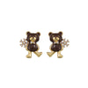 Wholesale Earrings Copper S925 Silver Needle Retro Enamel Animal Zodiac Style