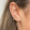 Wholesale Earrings Copper S925 Silver Plated Star Pattern Inlaid Zircon Tassel Simple Fashion