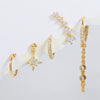 Wholesale Earrings Copper S925 Silver Plated Star Pattern Inlaid Zircon Tassel Simple Fashion