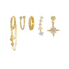 Wholesale Earrings Copper S925 Silver Plated Star Pattern Inlaid Zircon Tassel Simple Fashion