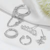 Wholesale Earrings Copper S925 Silver Plated Star Pattern Inlaid Zircon Tassel Simple Fashion