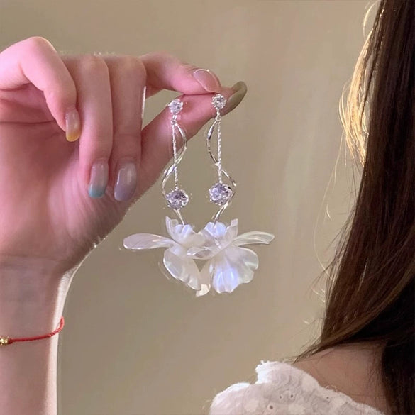 Wholesale Earrings Copper 925 Silver Electroplated Flower Design For Women