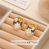 Wholesale Earrings Copper 925 Silver Needle Freshwater Pearl Geometric Flower Leaf Ushaped Electroplated Light Luxury Niche For Women