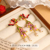 Wholesale Earrings Copper 925 Silver Needle Freshwater Pearl Geometric Flower Leaf Ushaped Electroplated Light Luxury Niche For Women
