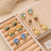 Wholesale Earrings Copper 925 Silver Needle Freshwater Pearl Geometric Flower Leaf Ushaped Electroplated Light Luxury Niche For Women