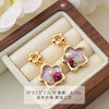 Wholesale Earrings Copper 925 Silver Needle Freshwater Pearl Geometric Flower Leaf Ushaped Electroplated Light Luxury Niche For Women