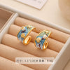 Wholesale Earrings Copper 925 Silver Needle Freshwater Pearl Geometric Flower Leaf Ushaped Electroplated Light Luxury Niche For Women