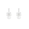 Wholesale Earrings Copper 925 Silver Pearl Set Bow Sweet Design