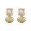 Wholesale Earrings Copper Starfish Shell Heart Bow Pearl Fashion Animal Zodiac Style