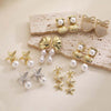 Wholesale Earrings Copper Starfish Shell Heart Bow Pearl Fashion Animal Zodiac Style