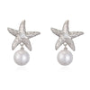Wholesale Earrings Copper Starfish Shell Heart Bow Pearl Fashion Animal Zodiac Style