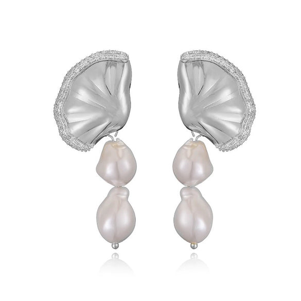 Wholesale Earrings Copper Starfish Shell Heart Bow Pearl Fashion Animal Zodiac Style