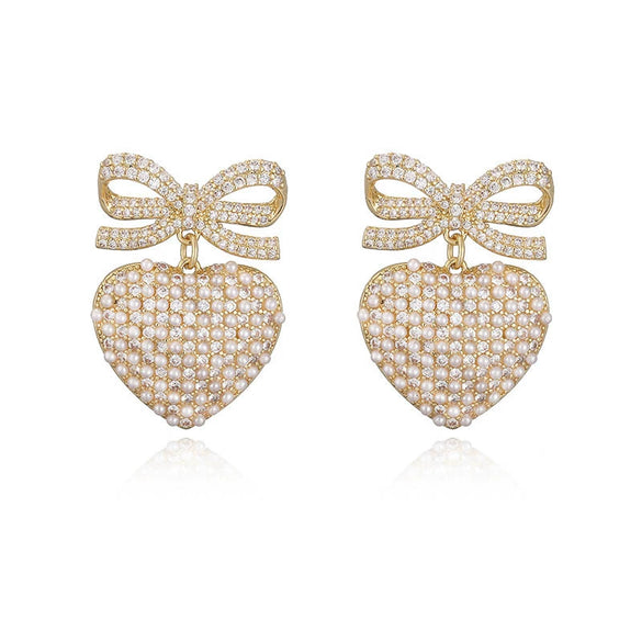 Wholesale Earrings Copper Starfish Shell Heart Bow Pearl Fashion Animal Zodiac Style