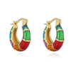 Wholesale Earrings Copper Sweet Geometric Ushaped Oil Dripping Design For Women