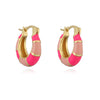 Wholesale Earrings Copper Sweet Geometric Ushaped Oil Dripping Design For Women