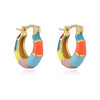 Wholesale Earrings Copper Sweet Geometric Ushaped Oil Dripping Design For Women