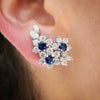 Wholesale Earrings Copper Three Dimensional Flower Zircon