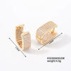 Wholesale Earrings Copper U Shape Microinlaid With Diamond Electroplating Light Luxury Style