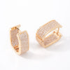 Wholesale Earrings Copper U Shape Microinlaid With Diamond Electroplating Light Luxury Style