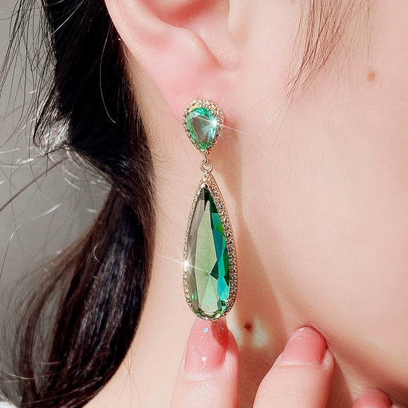 Wholesale Earrings Copper Water Drop Shape Retro Cold Style
