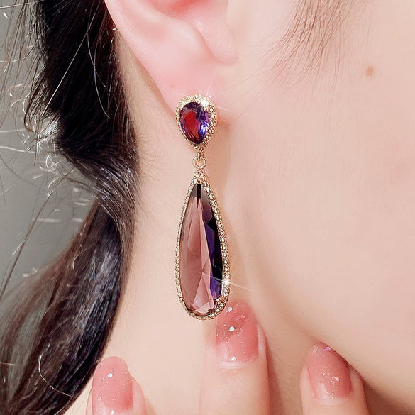Wholesale Earrings Copper Water Drop Shape Retro Cold Style
