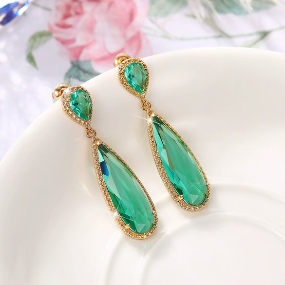 Wholesale Earrings Copper Water Drop Shape Retro Cold Style