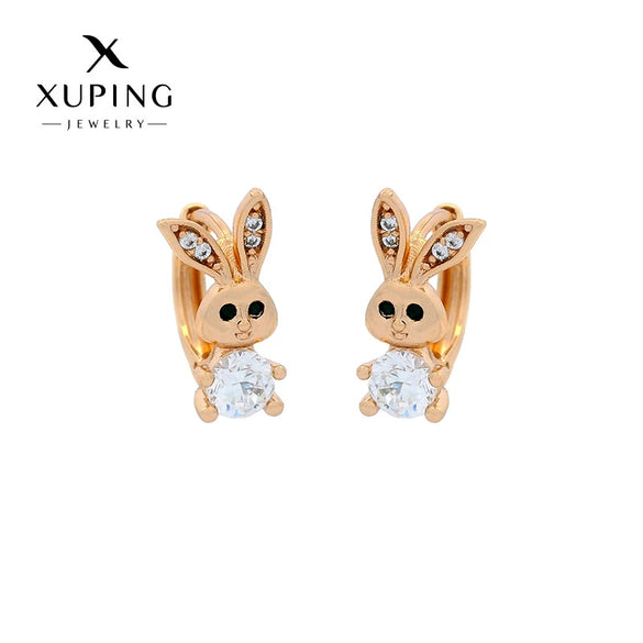 Wholesale Earrings Copper Zinc Alloy Gold Plated Micro Inlaid Zircon Cute Rabbit Style