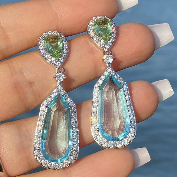 Wholesale Earrings Copper Zircon Geometric Design