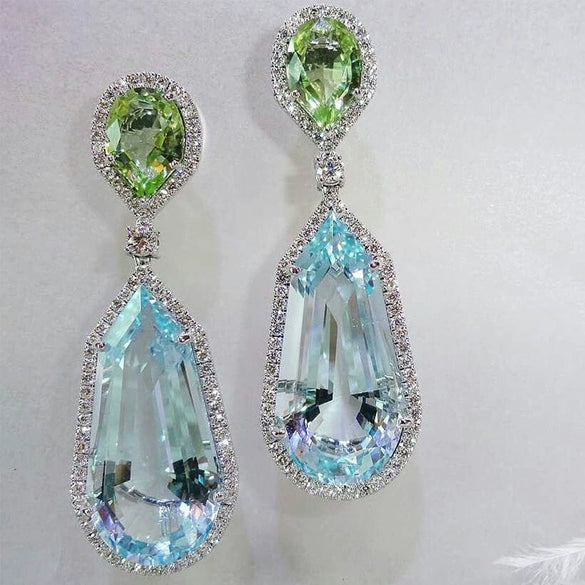 Wholesale Earrings Copper Zircon Geometric Design