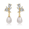 Wholesale Earrings Copper Zircon Geometric Electroplating Women's
