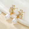 Wholesale Earrings Copper Zircon Geometric Electroplating Women's