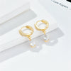 Wholesale Earrings Copper Zircon Geometric Fashion Electroplated 14K Gold For Women